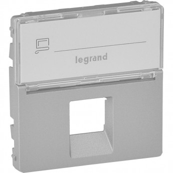 Лицевая панель LEGRAND Valena LIFE для одиночных розеток телефонных/информационных с держателем маркировки алюминий Лицевая панель LEGRAND Valena LIFE для одиночных розеток телефонных/информационных с держателем маркировки алюминий