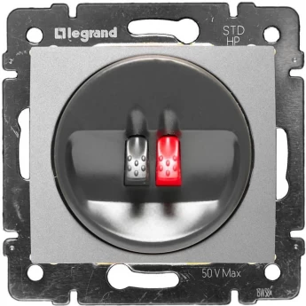 Розетка LEGRAND для колонок Valena одиночная алюминий