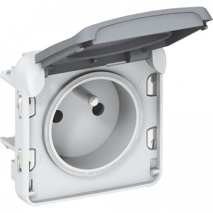 Розетка LEGRAND PLEXO 2К+З фр. ст., серый 69551
